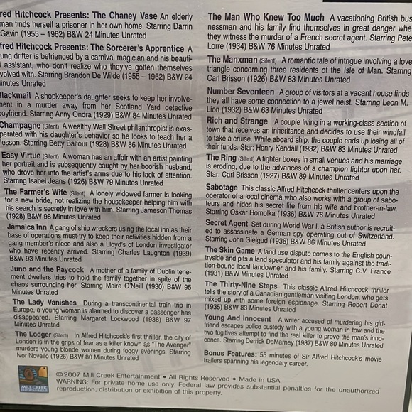 Alfred Hitchcock: The Legend Begins 20 Movie Classics 4 DVD Set NWOT - Picture 4 of 10